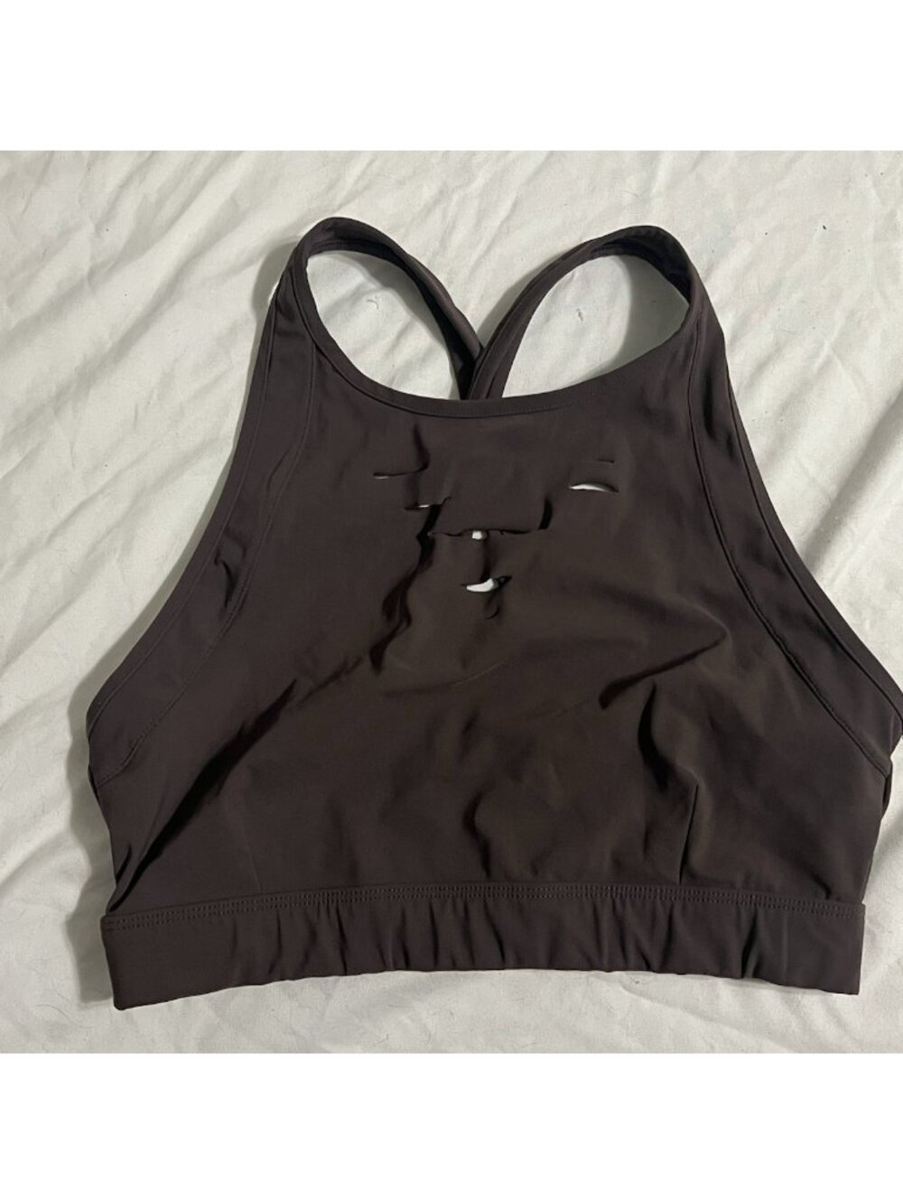 Alo Yoga Purple Ripped Warrior Sports Bra